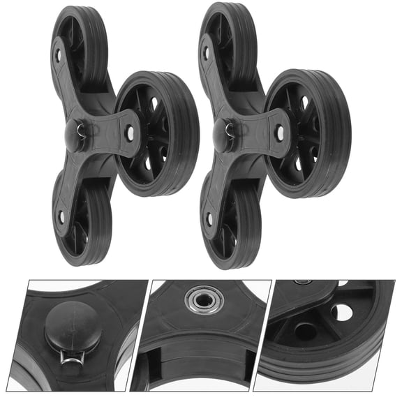 WEUVEB Push Cart Wheels 1 Pair Triangle Wheel Black Load Bearing For Luggage Cart 11.8X11.8X2In