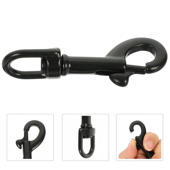 WEUVEB Heavy Duty Stainless Steel Swivel Eye Bolt Snap Hook, Black Finish, Hardware for Home, Outdoor, Marine Applications