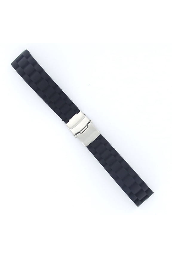 Quick Release Watch Strap Black Silicone Watch Band 1Pack for Diving
