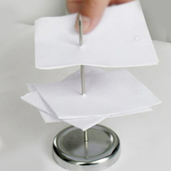WEUVEB Stainless Steel Receipt Holder Bill Organizer for Office Desk, Document Storage, Easy Access