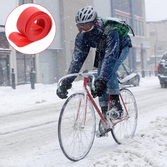 WEUVEB Red PVC Bike Tire Protector with Enhanced Widened Design for Improved Outdoor Cycling Stability and Durability