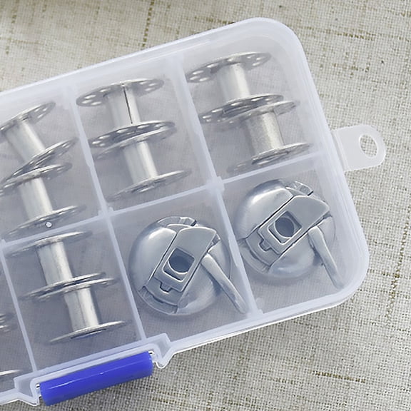 WEUVEB Universal Replacement Bobbin Case 2-Pack for Sewing Machines, Small Parts 0.86x0.86x0.59in