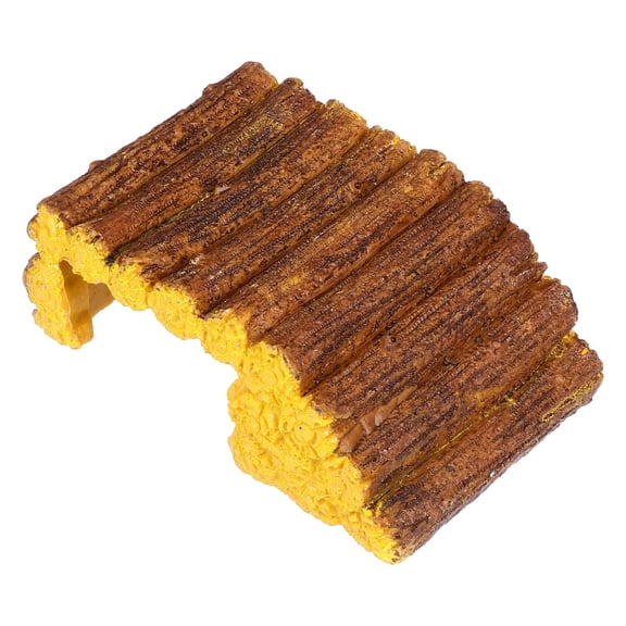 WEUVEB Aquarium Decor Basking Platform for Aquatic Turtles Yellow Resin 1Pack