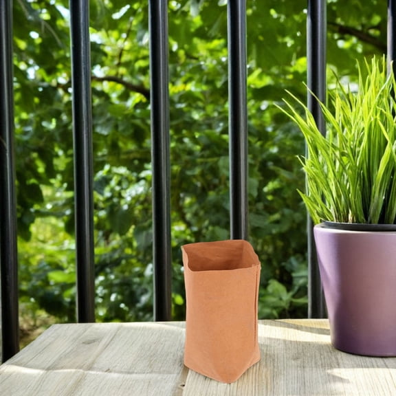 WEUVEB Retro Kraft Paper Planter Bag Splashproof Durable Reusable for Indoor Outdoor Plants