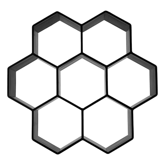 WEUVEB Reusable Garden Path Paver Mold Plastic Hexagon Cement Floor Tile Mold Black