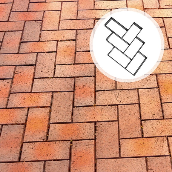 WEUVEB Reusable Plastic Brick Mold for DIY Concrete Pavement with Antique Style