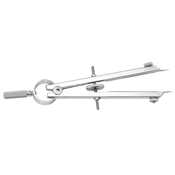 WEUVEB Reusable Plated Silver Metal Compass with Adjustable Legs for Precise Drawing