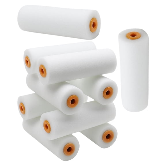 WEUVEB White Foam Sponge Paint Roller for Smooth Walls 12 Pieces