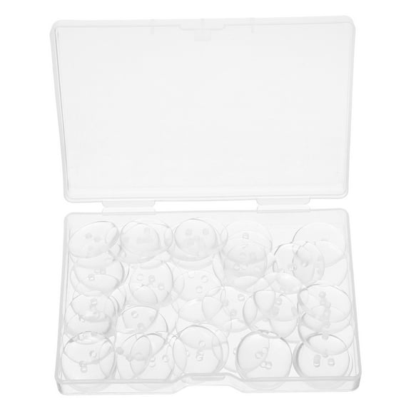 WEUVEB Round Sewing Buttons Bulk Clear Resin 50Pcs Functional Fastening Garments