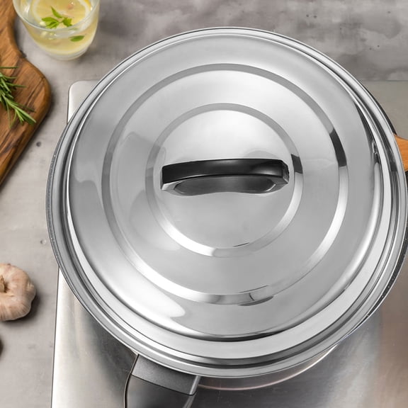 WEUVEB Round Transparent Kitchen Pot Lid with Stainless Steel Rim for Frying Boiling Steaming