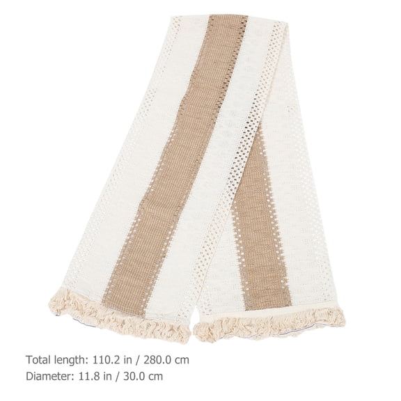 WEUVEB Boho Beige Cotton Linen Table Runner, Perfect for Weddings, Parties, Home Decor, and Everyday Stylish Use