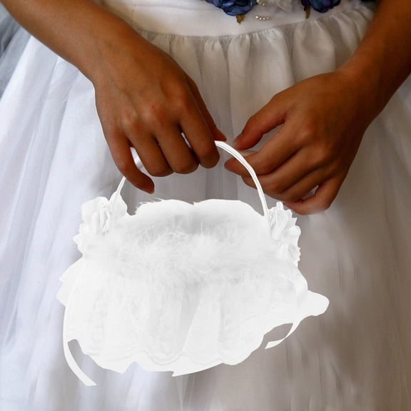 WEUVEB White Cloth Wedding Basket Lightweight Versatile Tabletop Fruit Storage