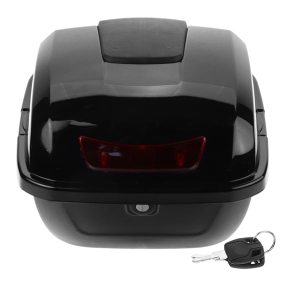 WEUVEB Scooter Trunk Black Motorcycle Rear Top Box with Lock and Protective Storage