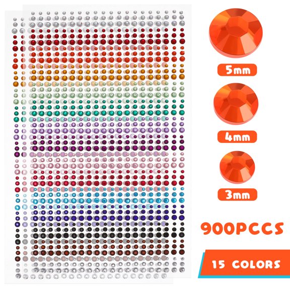 WEUVEB Self Adhesive Multi Color Rhinestone Stickers for Face Nails and DIY Decoration