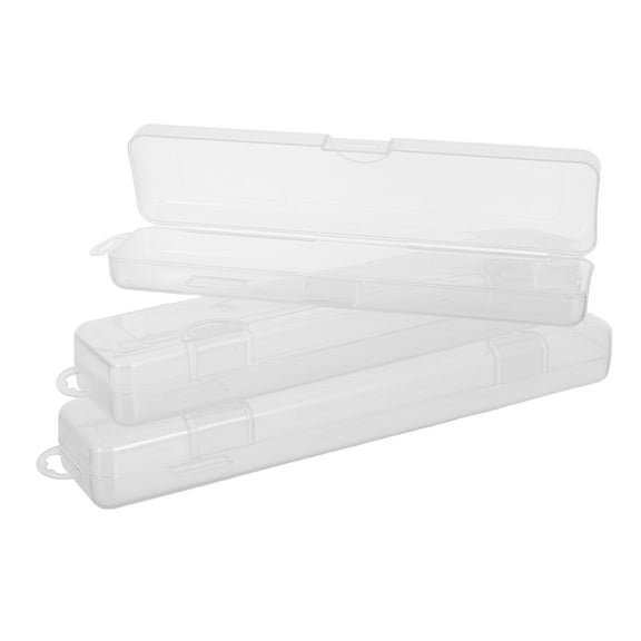 WEUVEB Transparent Plastic Utensil Case for Storage with Ventilated Base Lightweight and Portable Ideal for Camping 3pcs