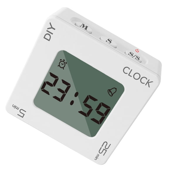 WEUVEB Electronic Alarm Clock Silent Countdown Timer White for Home Use