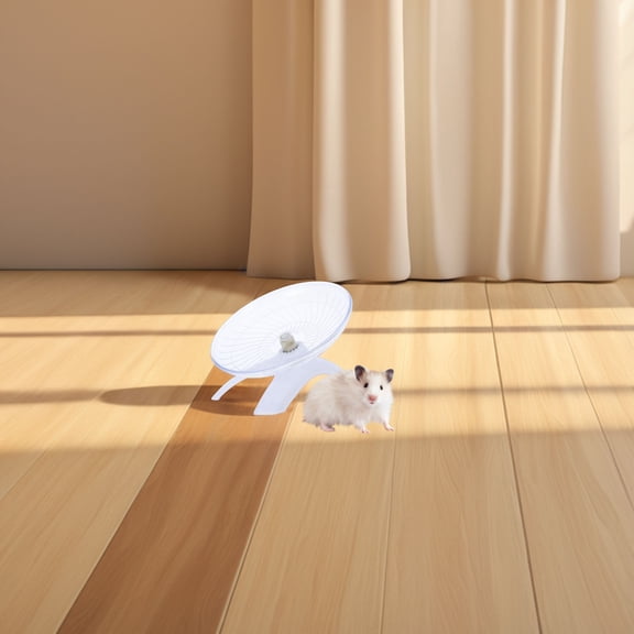 WEUVEB Silent Hamster Exercise Wheel White ABS Material for Small Pets and Gerbil Cage