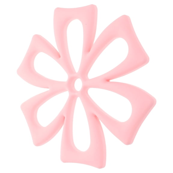WEUVEB Heat Resistant Silicone Pot Holder in Pink with Floral Pattern for Kitchen Counter Protection