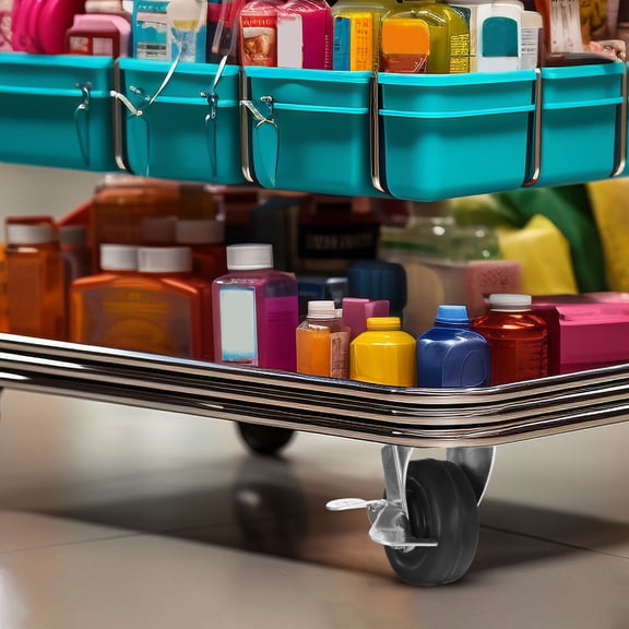 WEUVEB Furniture Caster Wheels, Silver Rubber Heavy Duty with Brake for Cart and Laundry Racks