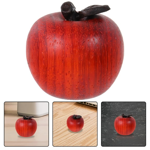 WEUVEB Dark Red Wooden Fruit Model Hand Carved for Party Centerpiece and Photoshoot