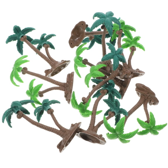 WEUVEB Set of 10 Artificial Coconut Tree Models, PVC Miniature Palm Trees for Garden, Landscape, and Home Decoration Accessories
