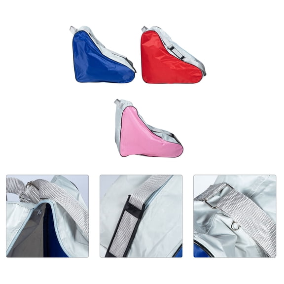 WEUVEB Portable Skates Carry Bag Roller Skating Storage Red 3Pcs