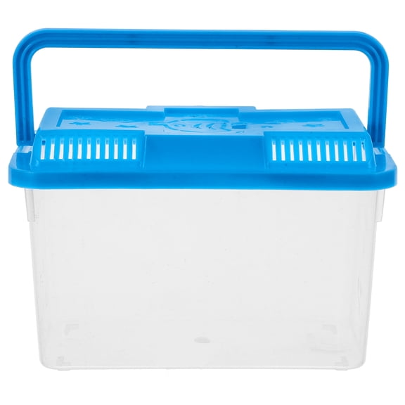 WEUVEB Transparent Plastic Fish Tank with Lid Portable Reptile Terrarium for Turtles and Small Pets