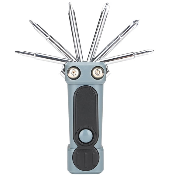 WEUVEB Dual Use Flashlight Screwdriver Black Portable Steel Repair Tool