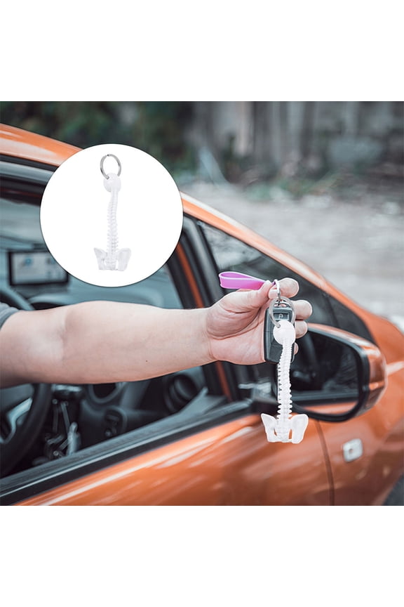 Small Spine Keychain White Plastic Human Spine Model Keyring for Mobile Phone Decor