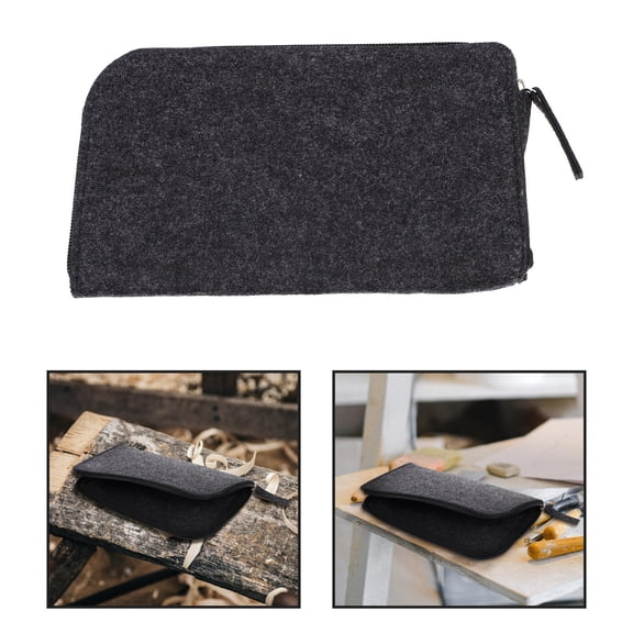 WEUVEB Multi-Function Black Felt Tools Bag for Home Clay Tool Storage with Tight Stitching
