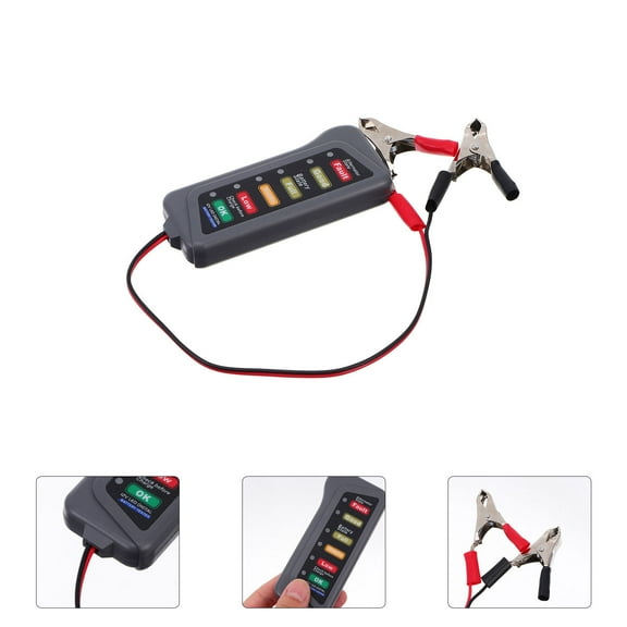 WEUVEB Smart Car Battery Tester for 12V Vehicles with LED Indicator Accurate and Portable Grey Analyzer