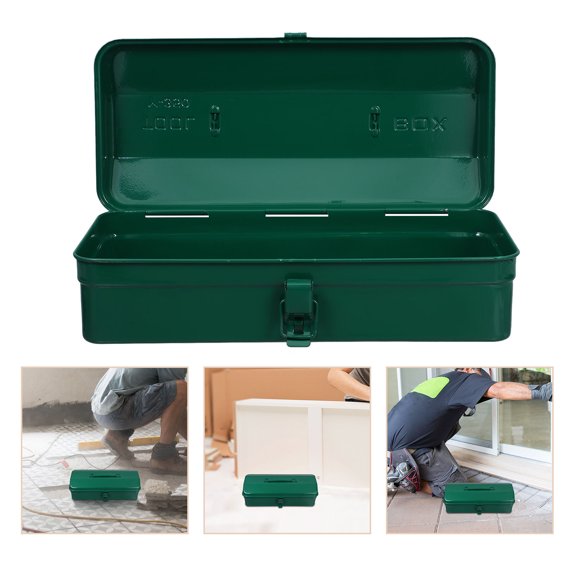 WEUVEB Socket Storage Box Green Toolbox Metal Sheet For Professional Use 1Pack