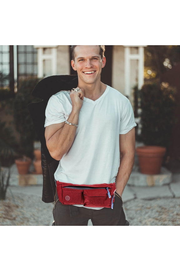 Red Waist Pouch Outdoor Bag for Storing Phone Wallet and Keys Securely