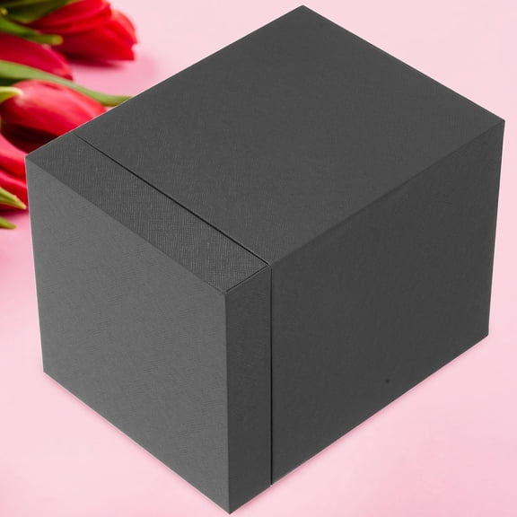WEUVEB Elegant Grey Favor Box with Lid for Small Items and Preserved Roses Storage