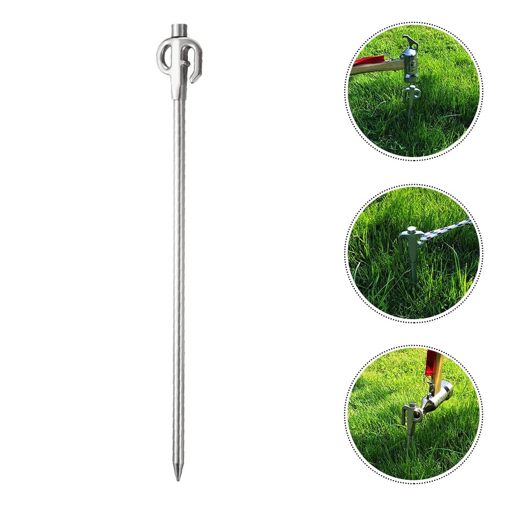WEUVEB Stainless Steel Dog Tie Out Stake with 360 Degree Swivel Ring for Outdoor Camping and Tent Use