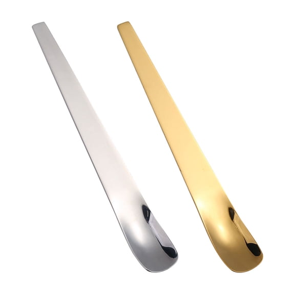 WEUVEB 2pcs Silver Dessert Spoons Stainless Steel for Milk Tea Shop and Bar