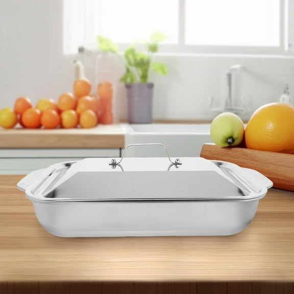 WEUVEB Versatile Stainless Steel Fish Grill Tray Large Rectangular for Outdoor 1Set