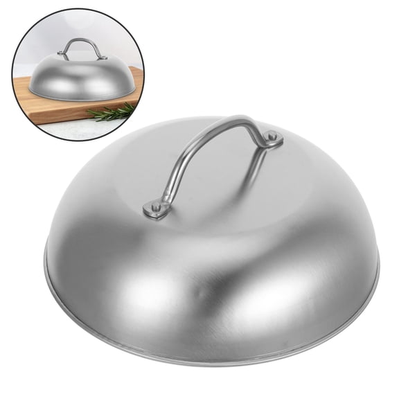 WEUVEB Round Stainless Steel Grill Lid for Bbq Kitchen Use Dome Shape for Even Cooking Results