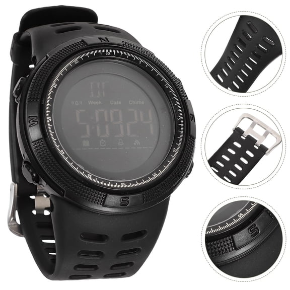 WEUVEB Mountain Climbing Watch Black with Large Screen and Timing for Outdoor Sports