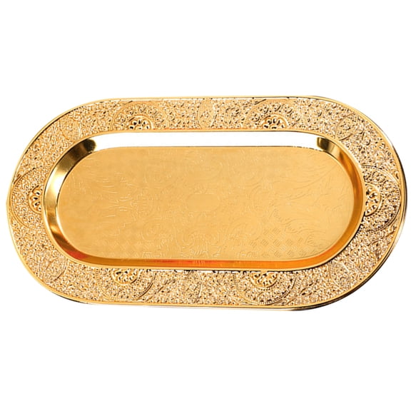 WEUVEB Golden Fruit Tray Platter - Elegant Multi-Use Serving Dish for Snacks, Appetizers, and Party Presentation