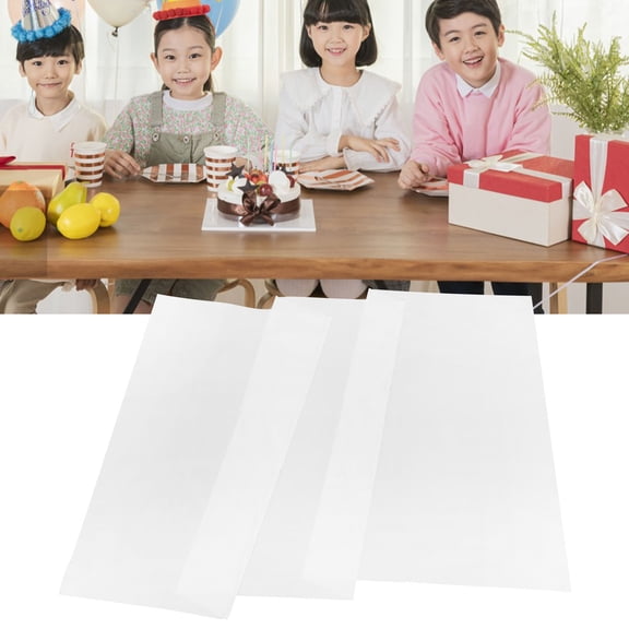 WEUVEB White Rectangle Birthday Party Tablecloth Set, 4-Pack Disposable Oil-Resistant PE Covers for Events and Celebrations
