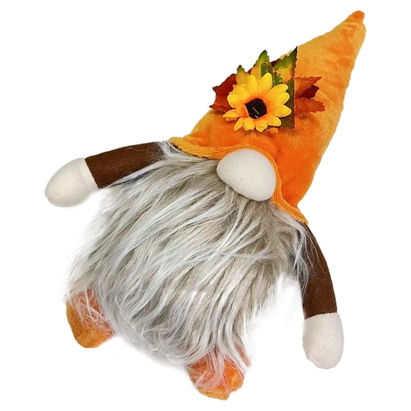 WEUVEB Thanksgiving Stuffed Gnome in Orange Lighted Autumn Gnome for Seasonal Home Decor
