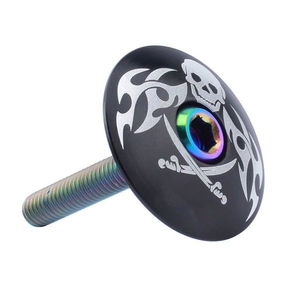 WEUVEB Bike Fork Cap Headset Screw Titanium Alloy Navy Compatible with Road and Mountain Bikes