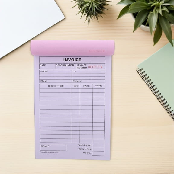 WEUVEB White Receipt Book for Small Business Clear Duplicate Invoice Order Tracking
