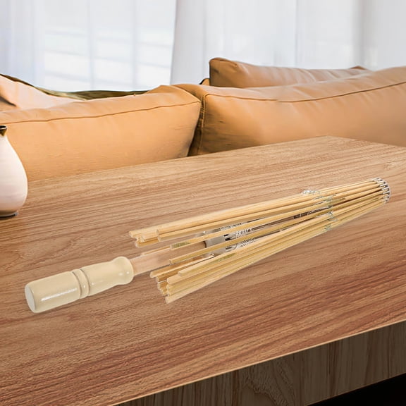 WEUVEB Oil Paper Umbrella Frame Wooden Beige for DIY and Decorative Use