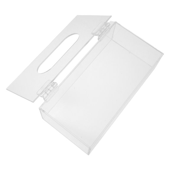 WEUVEB Transparent Acrylic Face Mask Holder Box with Flip Top Lid for Compact Storage and Easy Access