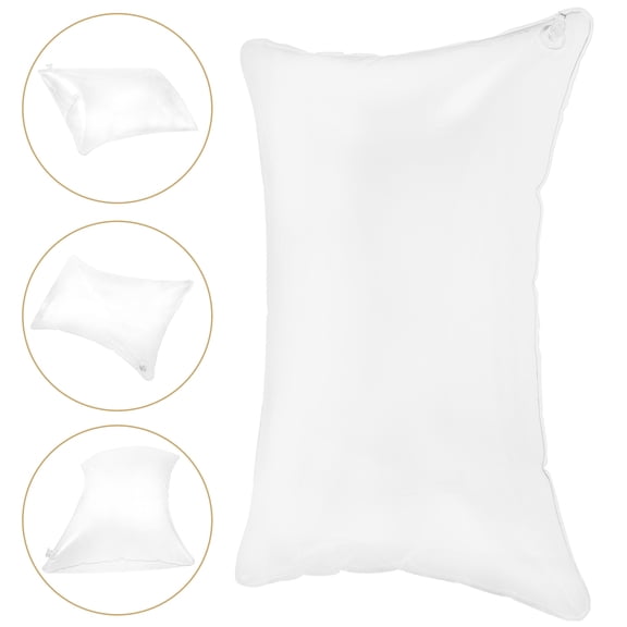 WEUVEB Inflatable Clear Pillow Inserts for Camping with PVC Material Transparent Color and Adjustable Height 12x16 inches
