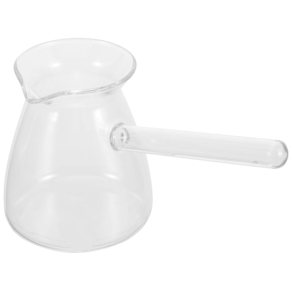 WEUVEB Transparent Small Pot with Handle Glass Cooking Pan for Brewing Coffee and Tea