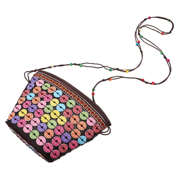 WEUVEB Boho Canvas Woven Bucket Shoulder Beach Bag Tote for Women