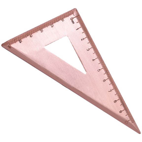 WEUVEB Triangular Drawing Triangle Ruler Light Brown Copper 1Pcs for Studying